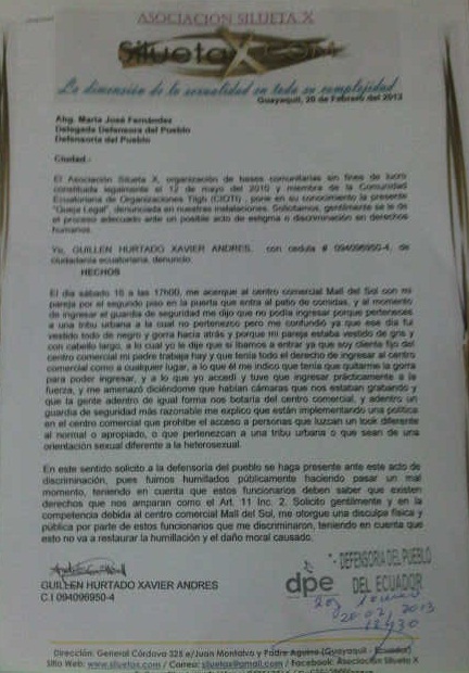 Doc queja Legal Guardias Mall del Sol