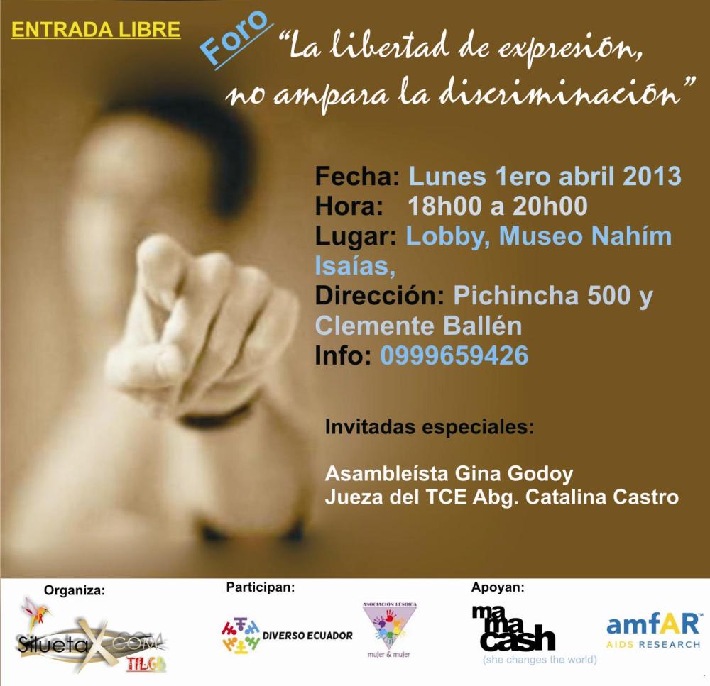 Foro libertad expresión no ampara al discriminación