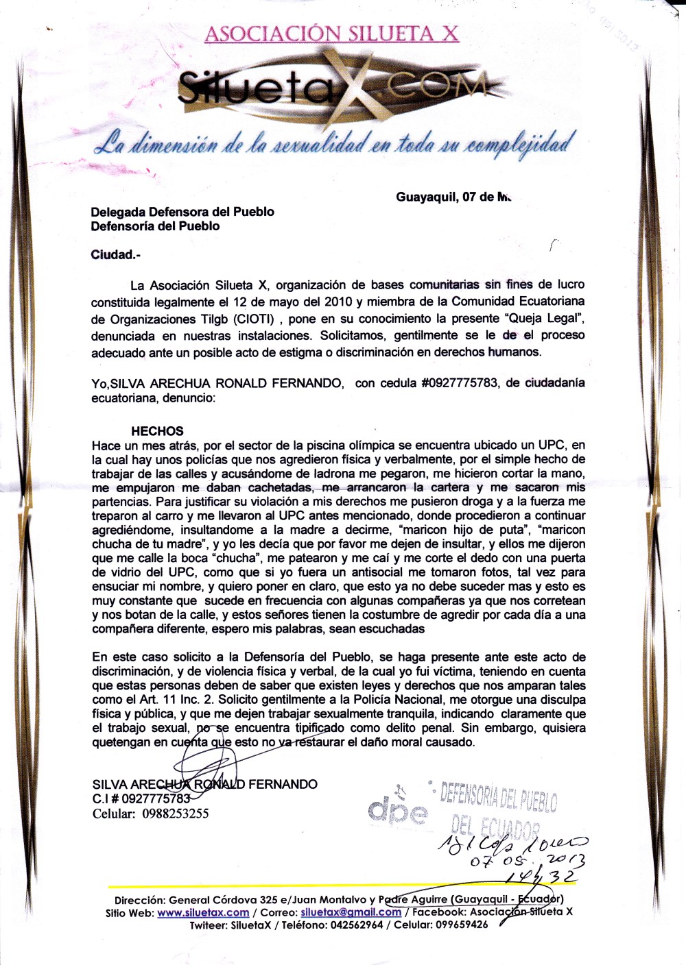 Denuncia contra Policia Nacional