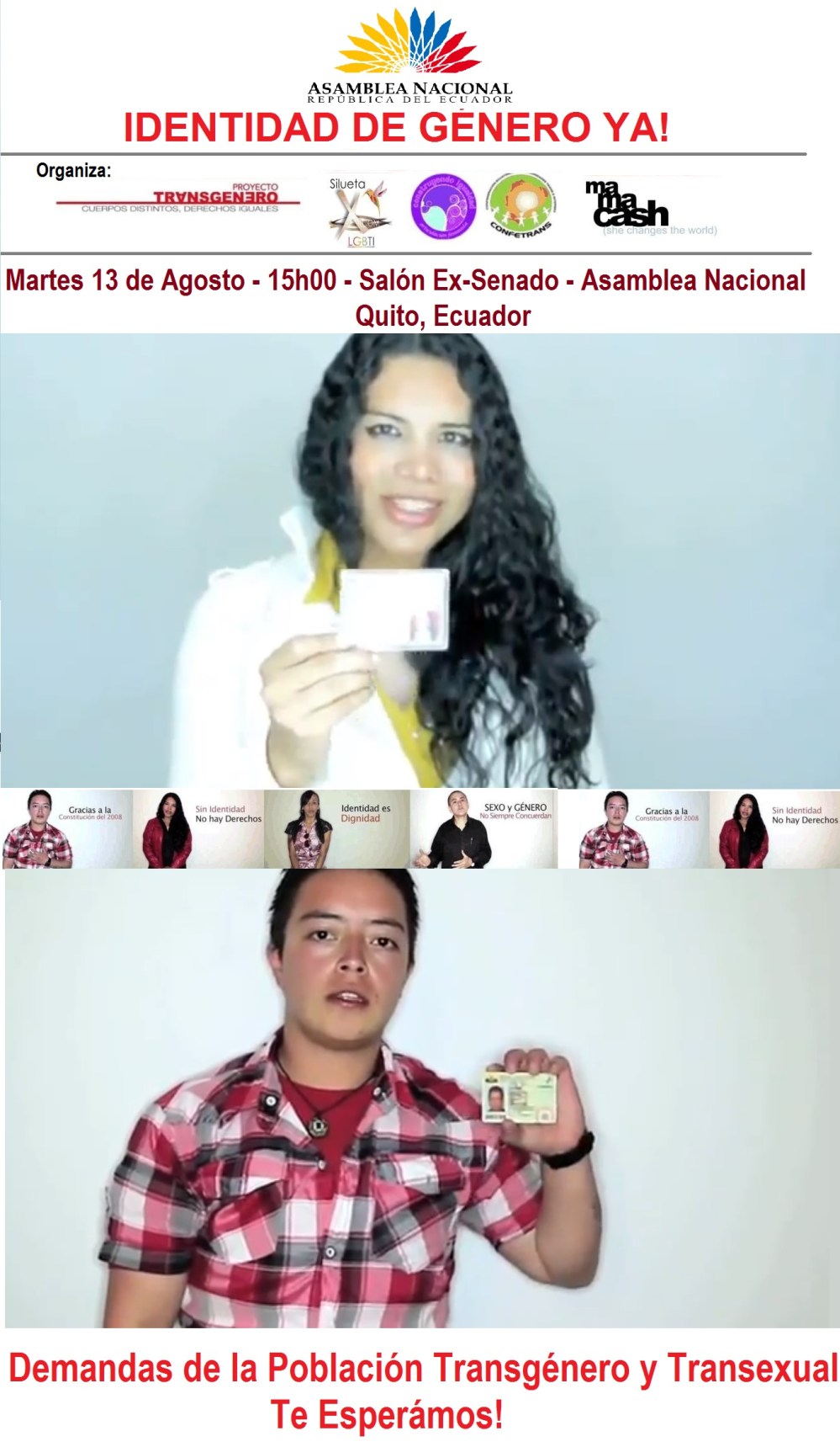 Demandas de la Población Transgénero y Transexual - Ley de Indentidad de Genero Ecuador - Silueta x - Proyecto transgenero - Construyendo Igualdad - Diane Rodriguez - Ricardo Vera