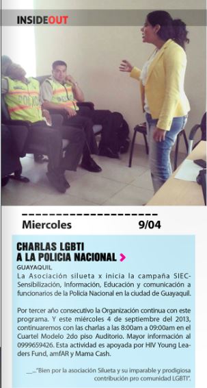 charlas a la policia nacional por silueta X de Diane Rodriguez