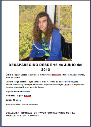 Joven desaparecido