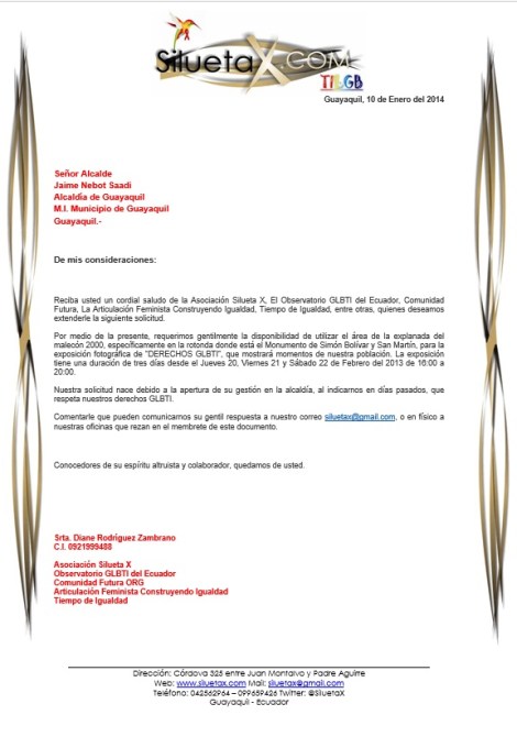 GLBTI piden espacio al Alcalde en el Malecon 2000