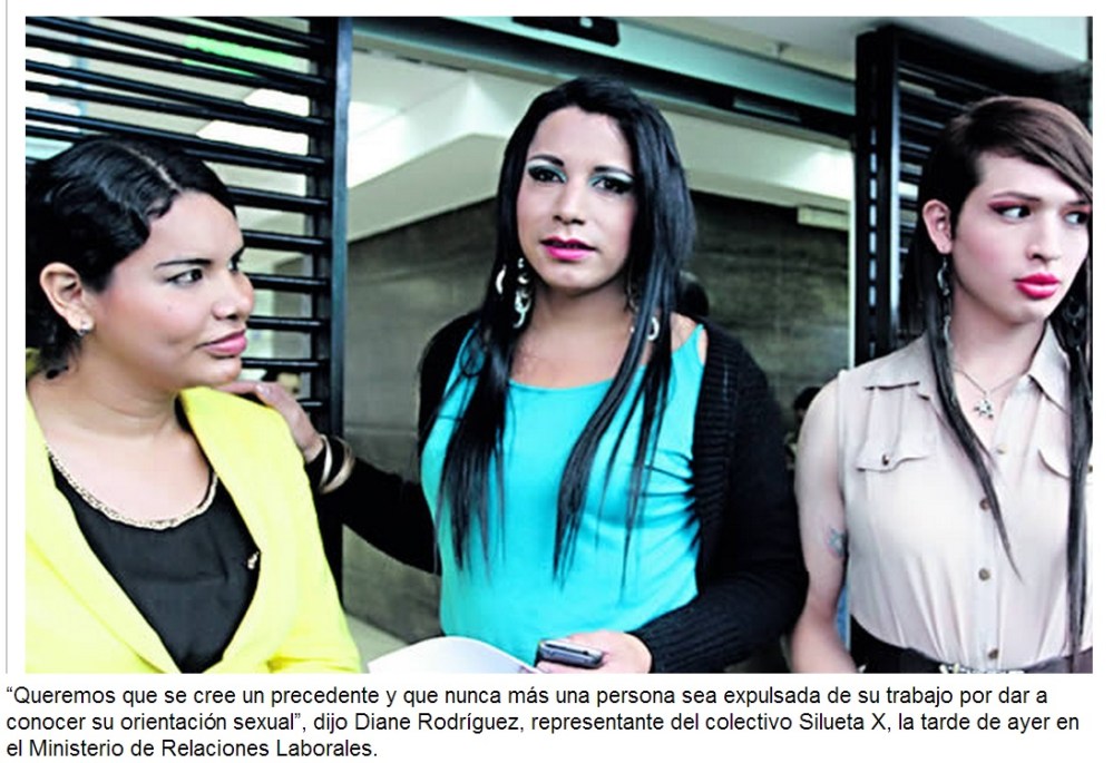 Queremos que se cree un precedente y que nunca más una persona sea expulsada de su trabajo por dar a conocer su orientación sexual dijo Diane Rodríguez, representante del colectivo Silueta X