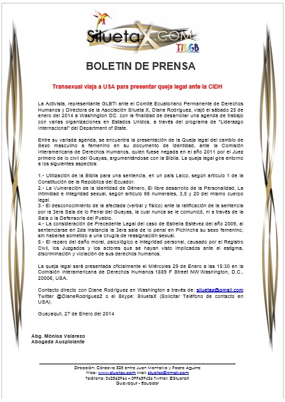 Personas transexuales en la sociedad /15 de enero del 2014 Guayaquil