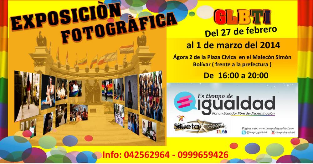 1era Exposición Fotográfica GLBTI en el Malecón 2000 - Campaña Tiempo de Igualdad - Asociación Silueta X