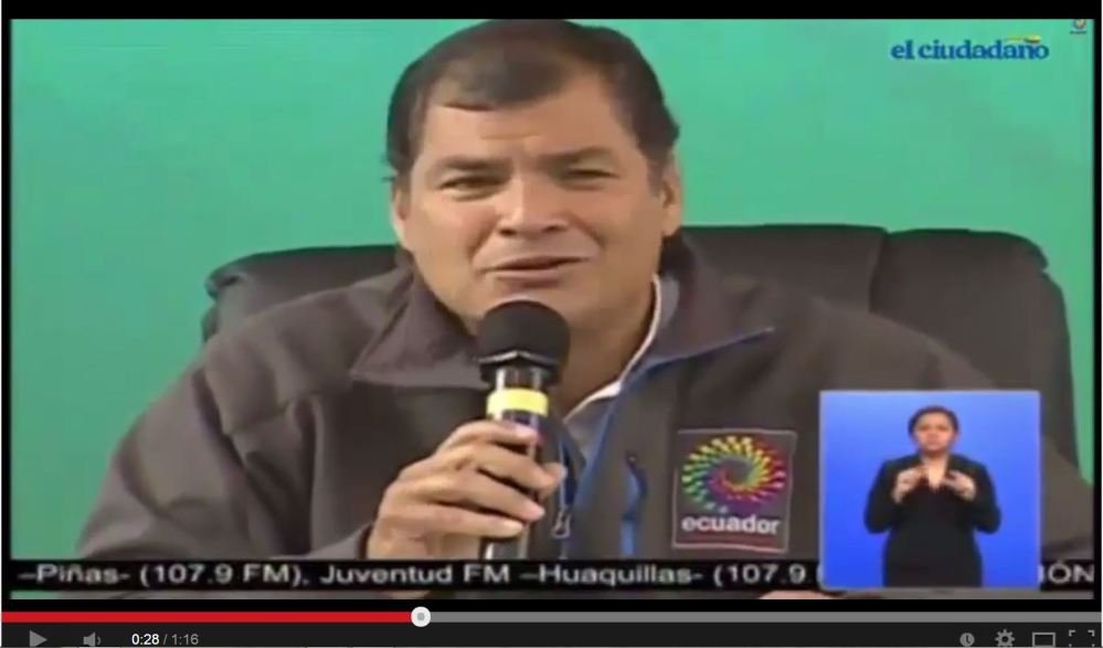Presidente Rafael Correa habla sobre los grupos GLBTI y los programas comicos-SiluetaX-DianeRodriguez