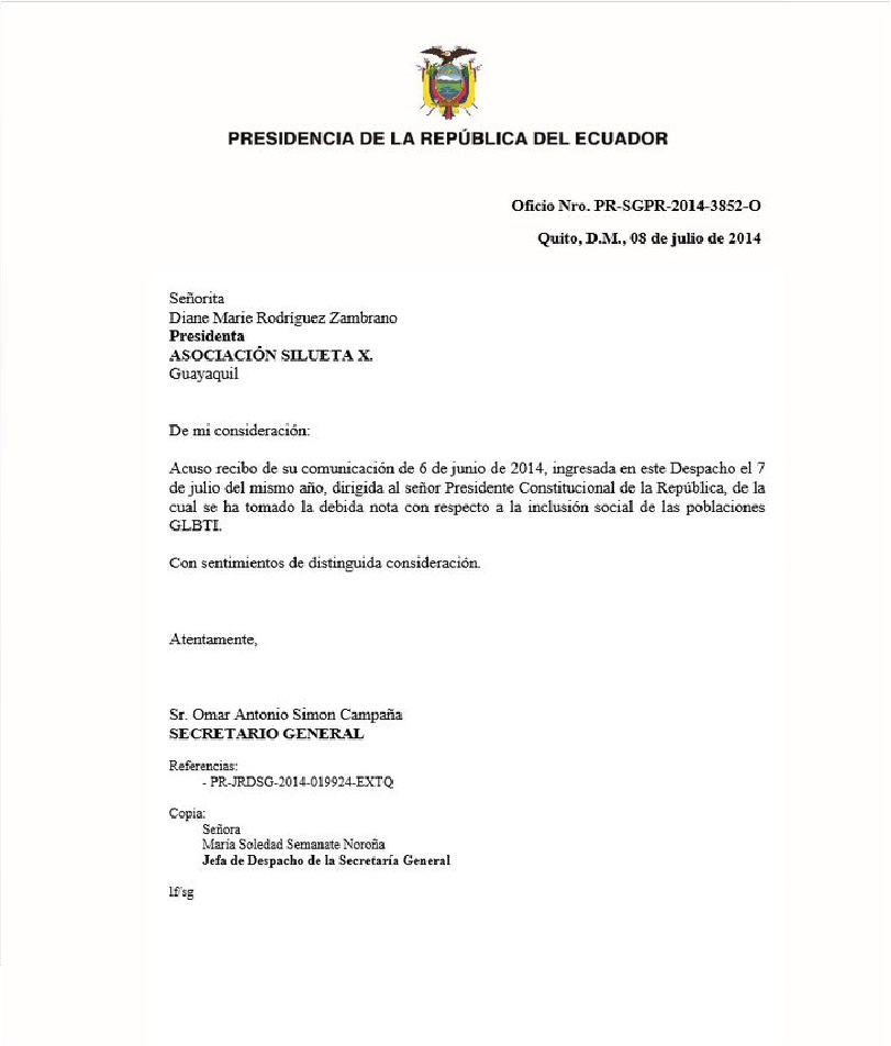 Acuerdo con Presidencia - respuesta-SiluetaX