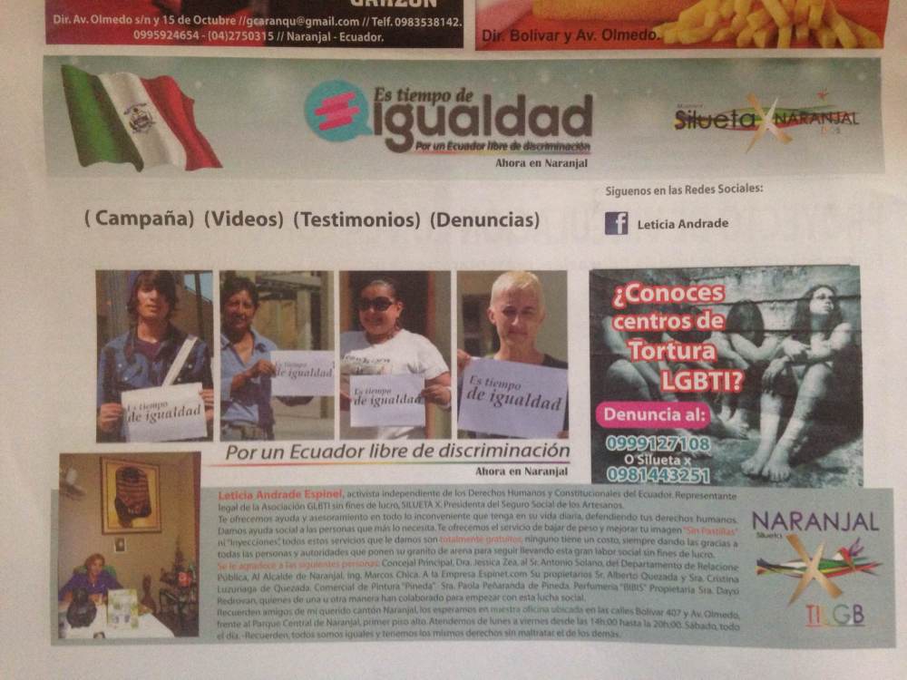 Por un Ecuador libre de discriminación ahora en Naranjal- SiluetaX