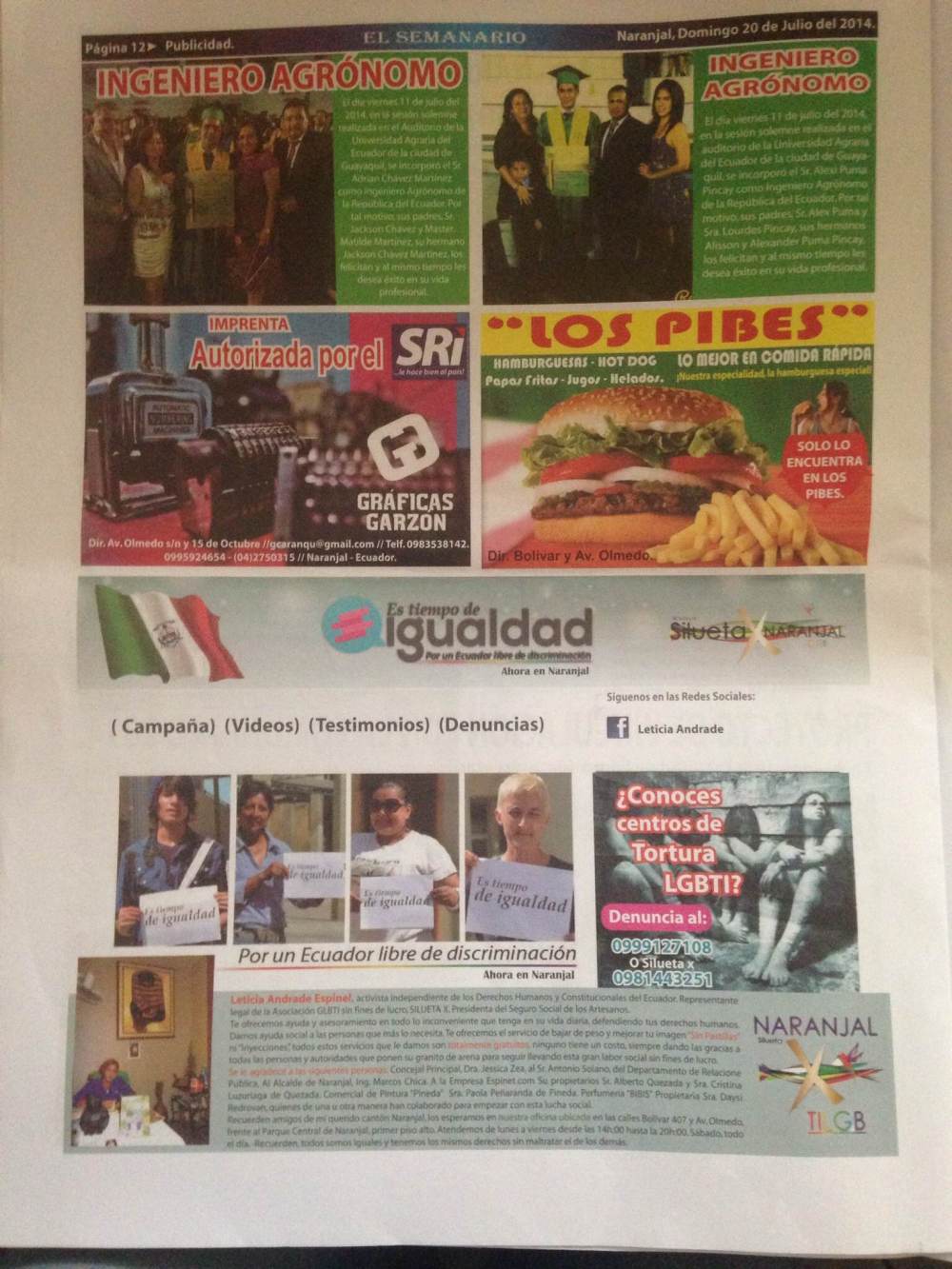 Por un Ecuador libre de discriminación ahora en Naranjal- SiluetaX.