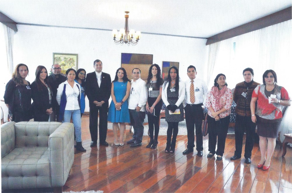 Almuerzo de Trabajo entre grupos GLBTI - Diane Rodríguez y el presidente de la República Rafael Correa Delgado