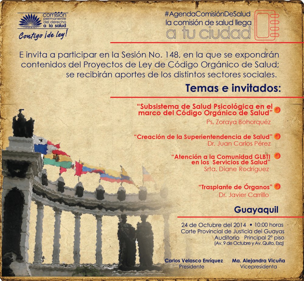 Agenda de la Comisión de Salud en Guayaquil