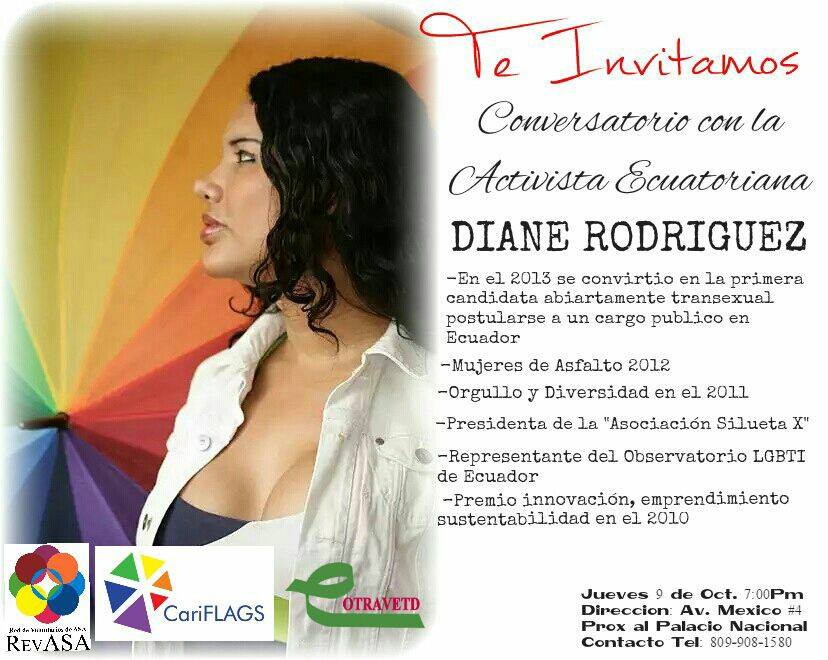 Conversatorio con la Activista LGBT Ecuatoriana Diane Rodríguez en República Dominicana - Promueven Revasa - Cariflags - Contravetd