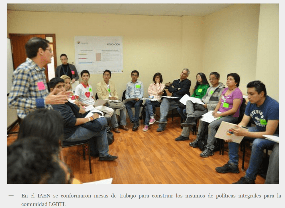 MCDS realizó en Quito taller para recoger insumos que permitan la construcción de la política pública para la comunidad LGBTI