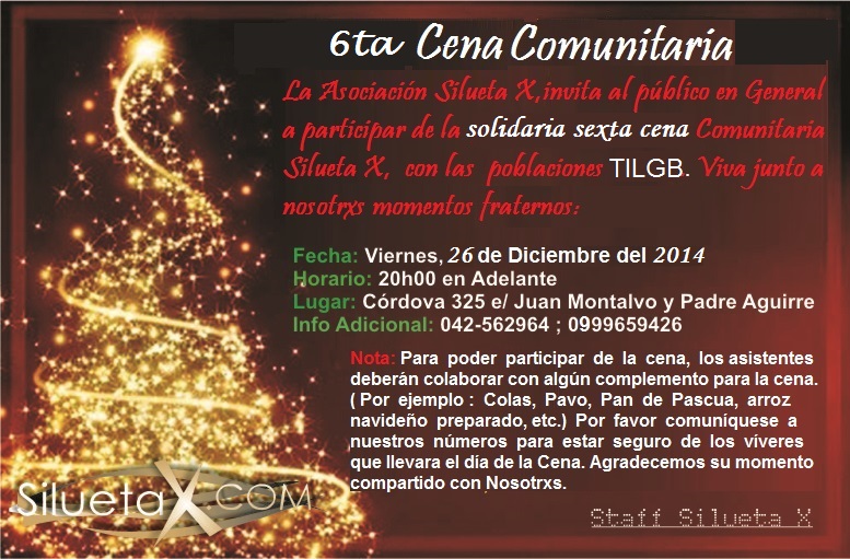 6ta cena comunitaria de la asociación silueta x 2014