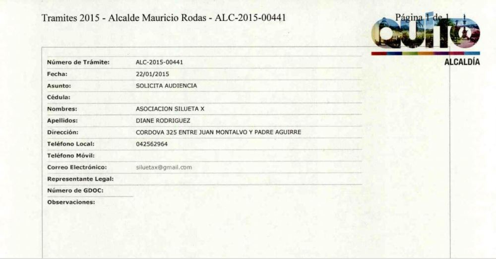 solicitud de audiencia