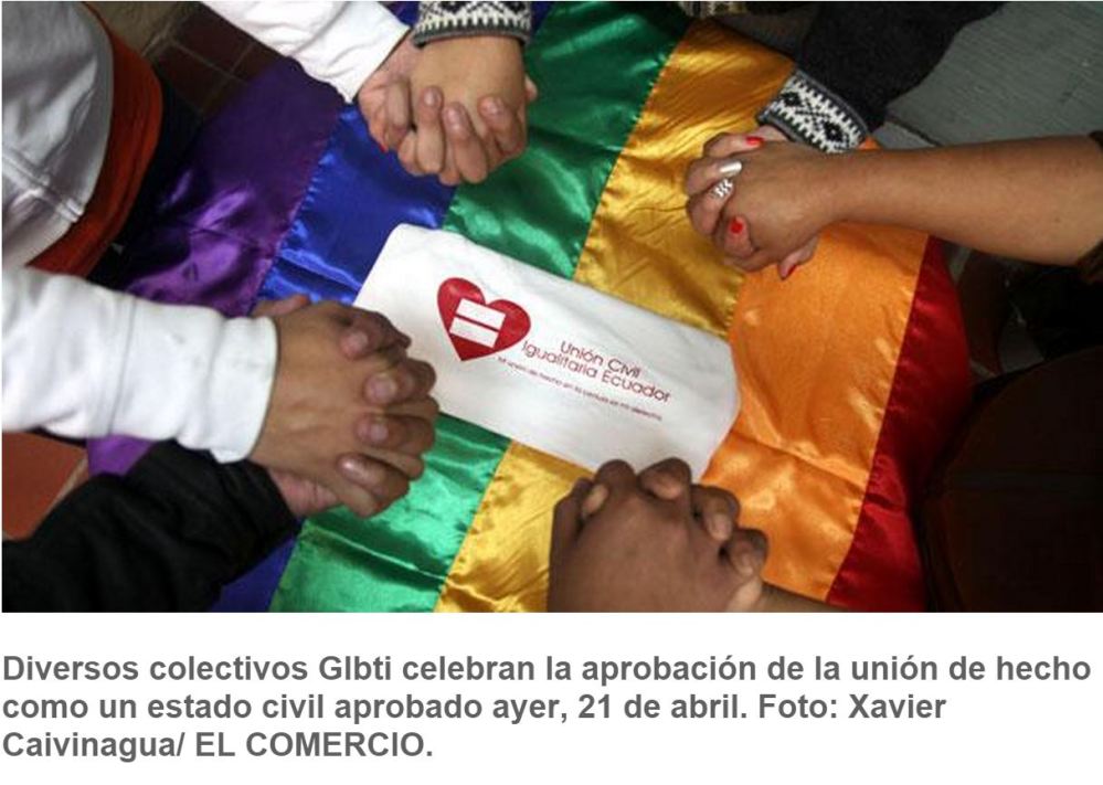 Comunidad Glbti celebra el reconocimiento de la unión de hecho como estado civil