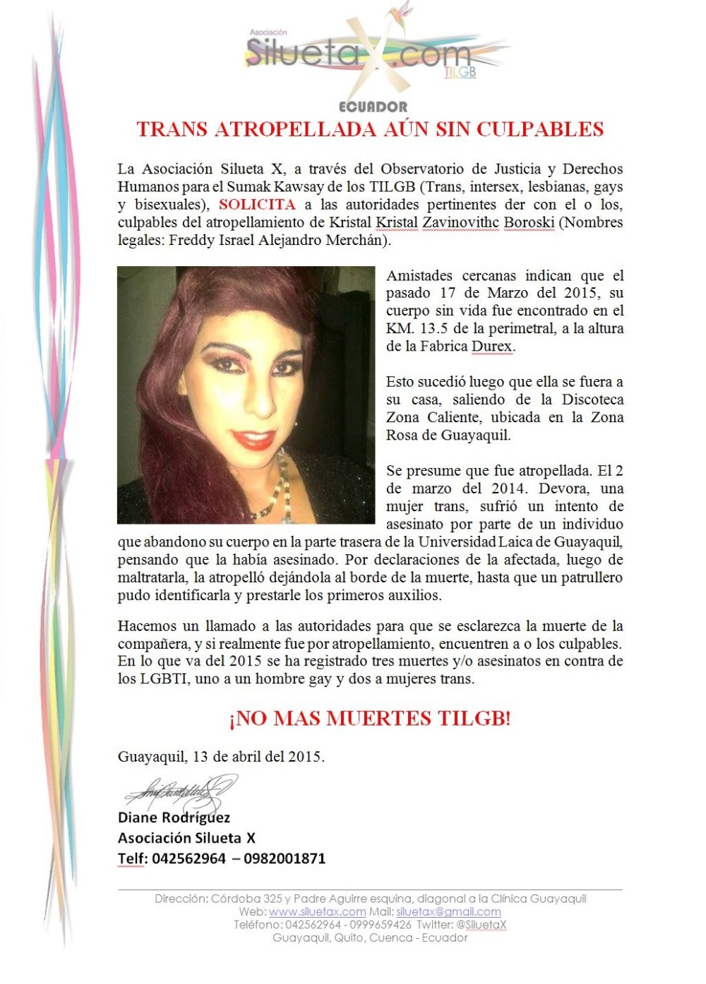 Muerte de trans por presunto atropellamiento sin culpables