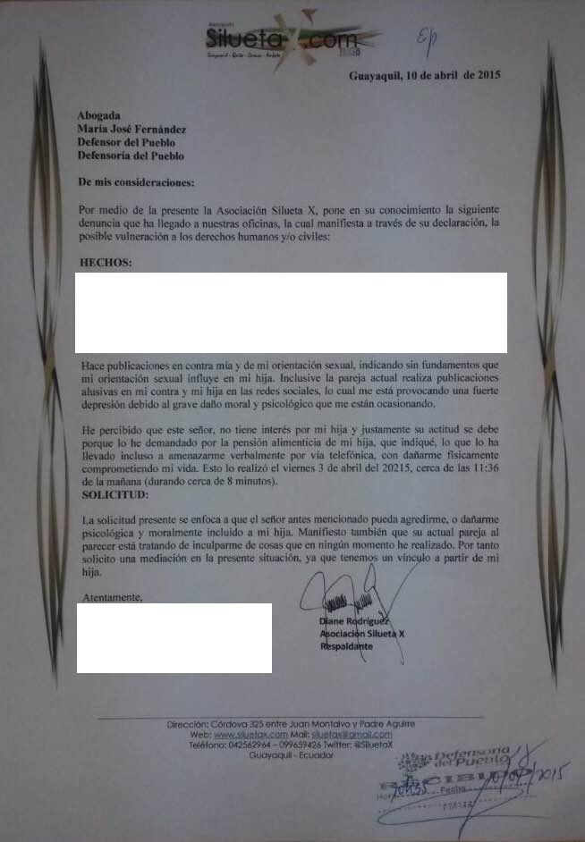 Mujer lésbica e hija son atentadas moral y psicológicamente por expareja