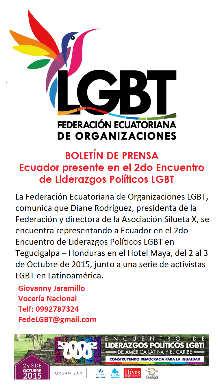 Boletín - Ecuador en el 2do encuentro de liderazgos políticos LGBT 2015