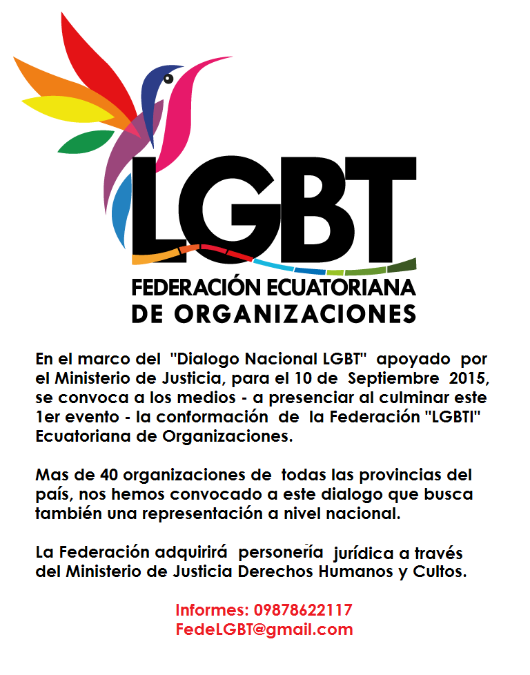 Conformación de la Federación Ecuatoriana de Organizaciones LGBT