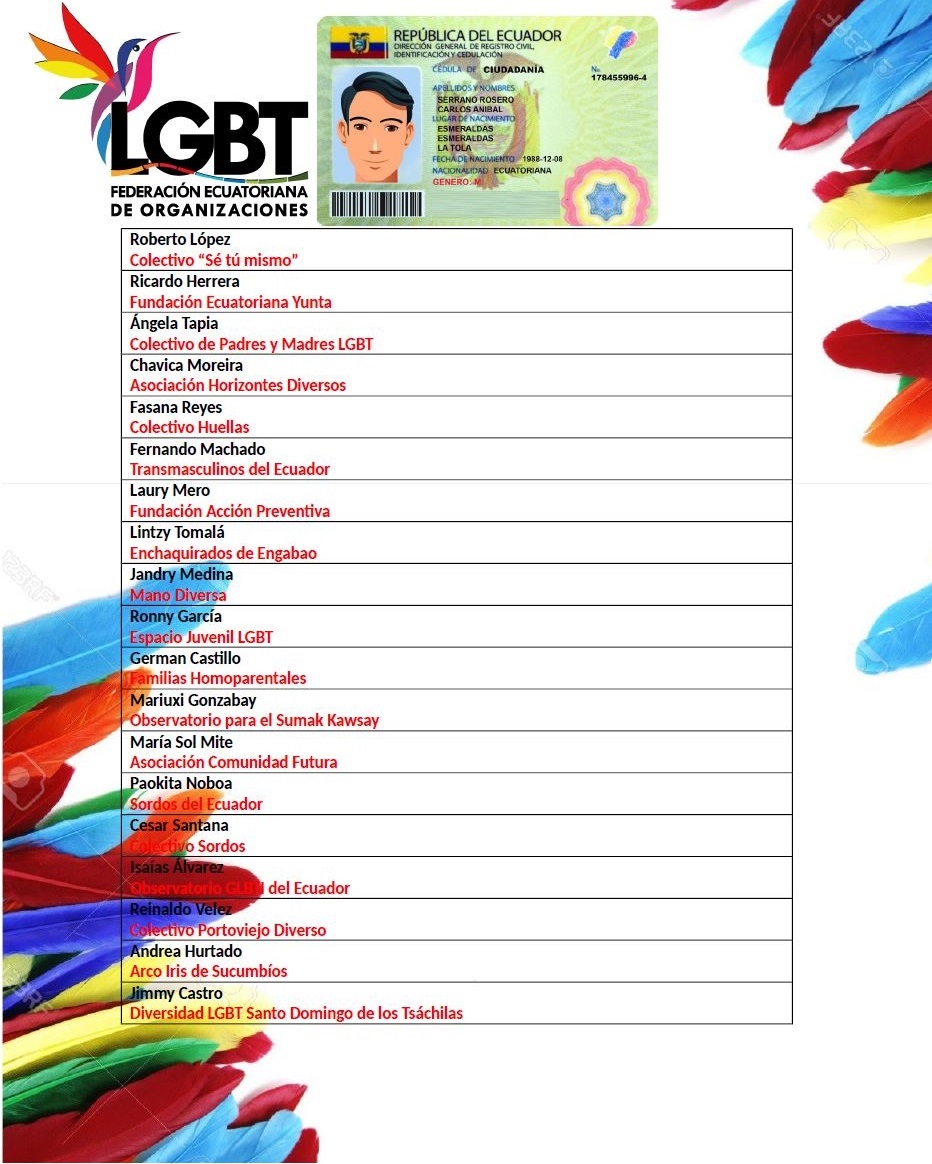 Comunicado sobre genero universal y opcional en la cedula -Federación Ecuatoriana de Organizaciones LGBT 3