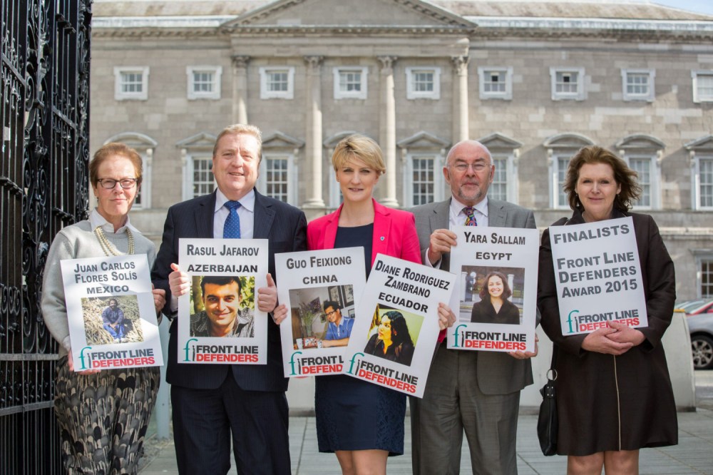 NO FEE FOR REPRO On Wednesday 04 March the Jury for the 2015 Front Line Defenders Award for Human Rights Defenders at Risk announced the names of the 5 finalists for this year's Award, which is presented annually to one human rights defender who has made an exceptional contribution to the cause of human rights in their country. Pictured L-R Ms Noeline Blackwell, Board of Trustees, Front Line Defenders, Mr Pat Breen TD, Chair of the Oireachtas Committee on Foreign Affairs and Trade, Senator Averil Power, Mr Ruairi Quinn TD and Ms Mary Lawlor, Executive Director, Front Line Defenders. Pic Paul Sharp/SHARPPIX The Jury, consisting of: Mr Pat Breen TD, Chair of the Oireachtas Committee on Foreign Affairs and Trade, Senator Averil Power, Mr Simon Coveney TD, Minister for Agriculture and the Marine, Mr Ruairi Quinn TD, Mr Sami Alhaj, representing Al Jazeera, Ms Noeline Blackwell, Board of Trustees, Front Line Defenders and Ms Mary Lawlor, Executive Director, Front Line Defenders, received nominations from 27 count