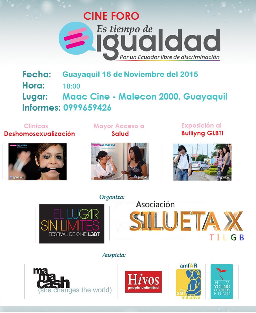 CINE FORO- Tiempo de Igualdad GLBTI de la Asociación Silueta X