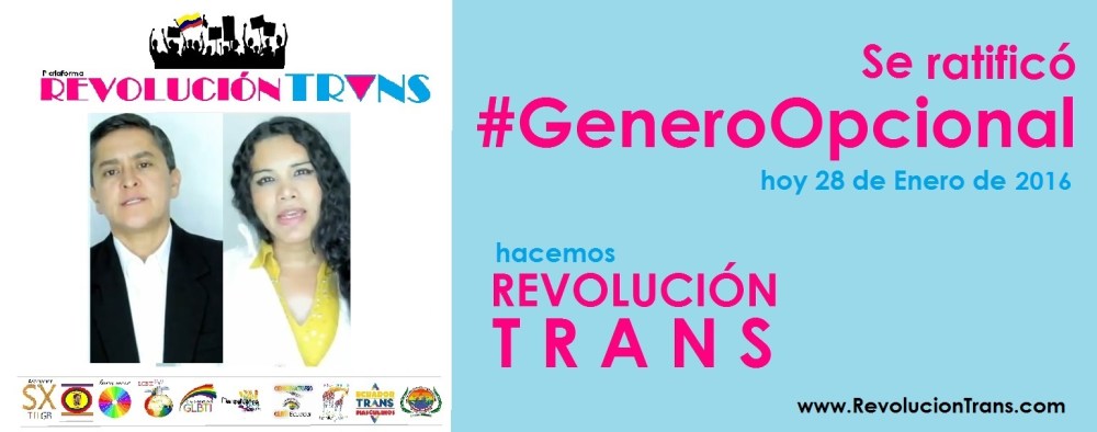 Se ratifico el genero opcional en la cedula - Hacemos revolucion trans Ecuador - Diane Rodriguez