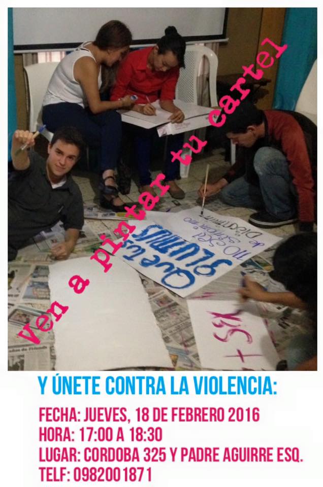 Pintado de carteles para la marcha de las Putas
