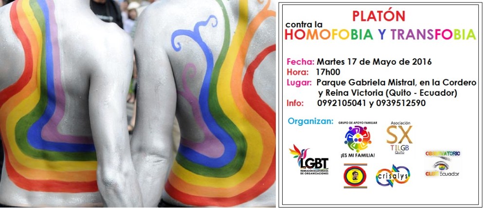 Plantón contra la Homofobia y Transfobia Quito - Ecuador Federación de Organizaciones LGBT