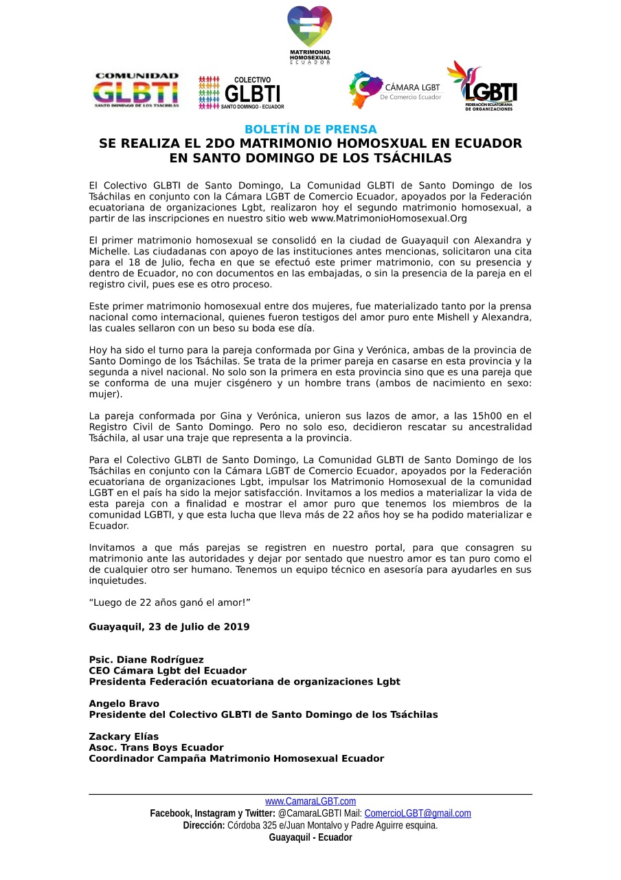 boletin de prensa, 2do matrimonio homosexual en Ecuador.jpg