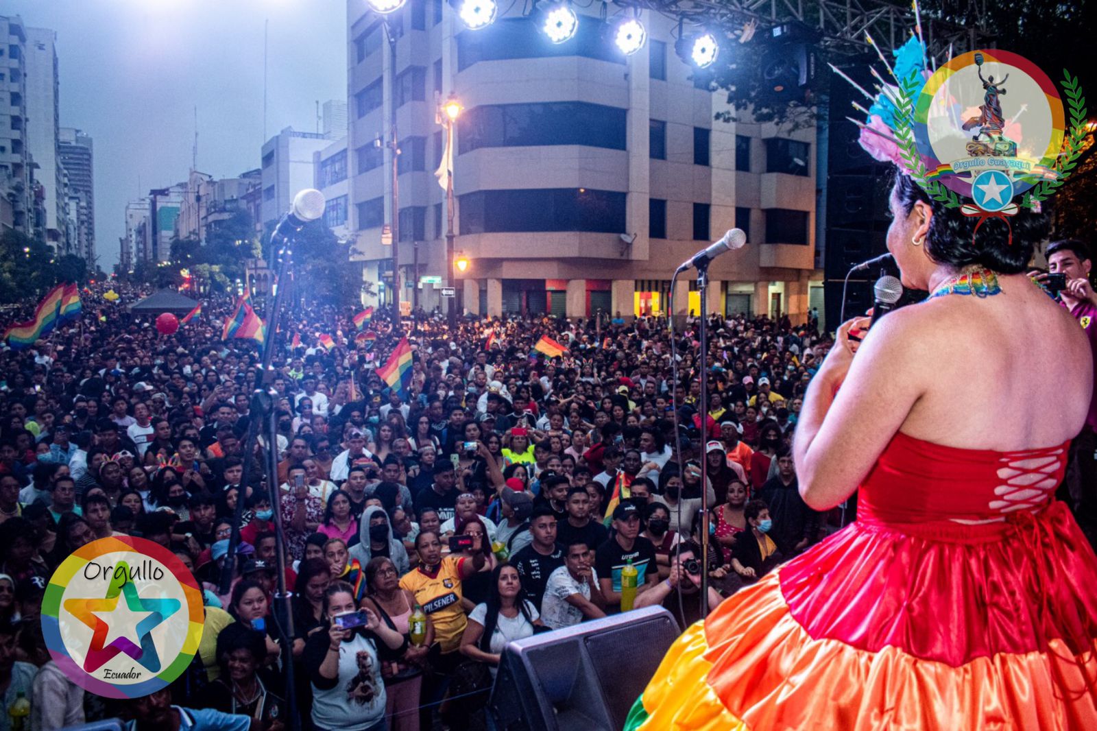 Diane Rodríguez durante el Pride Fest del Orgullo Guayaquil LGBT 2022