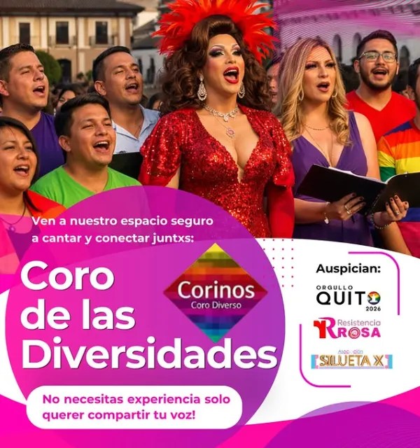 Silueta X invita a participar en el Coro de las Diversidades, un espacio inclusivo en Quito para compartir, expresarse a través de la música y fortalecer la comunidad LGBTIQ+.